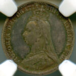 イギリス ヴィクトリア ジュビリーヘッド 1887年 3ペンス 銀貨 NGC ...