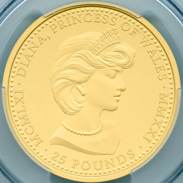 英領アセンション島 ダイアナ妃生誕60周年記念 2021年 £25 金貨 PCGS
