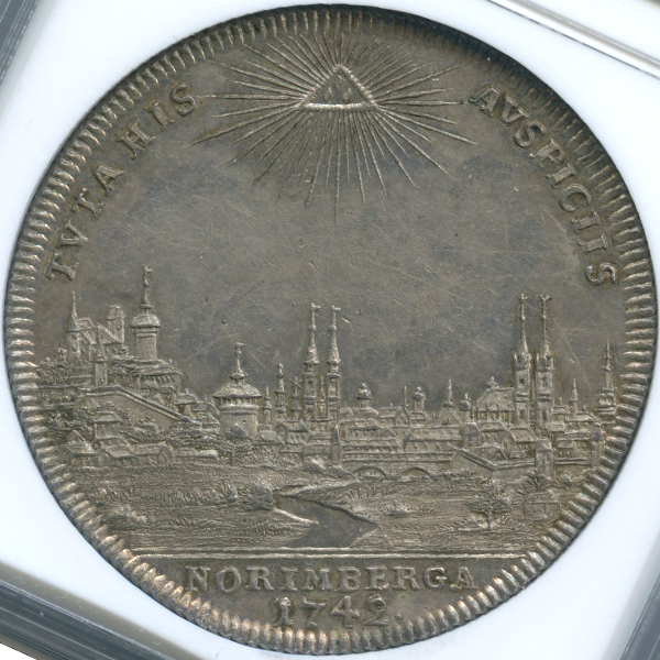 1768年 ドイツ ニュルンベルク 都市景観 ターラー 銀貨 NGC MS60 